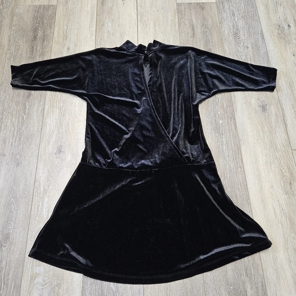 Ava & Yelly Nordstrom Black Velvet Skater Fit & Flare Dress Chlidren's Girl's 10